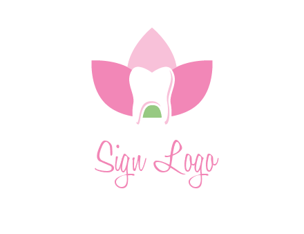 tooth in lotus flower dental logo
