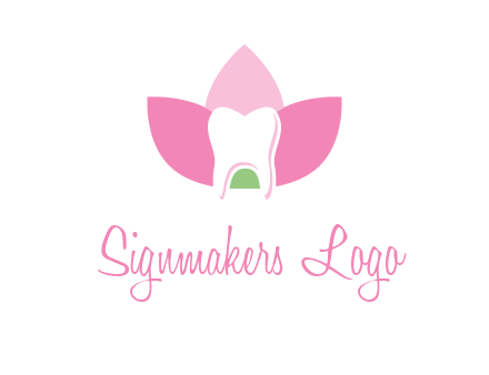 tooth in lotus flower dental logo