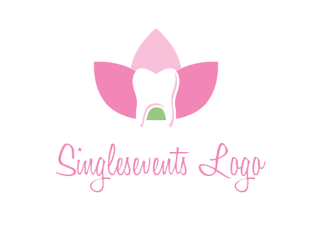 tooth in lotus flower dental logo