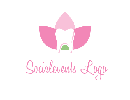 tooth in lotus flower dental logo