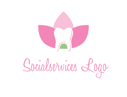 tooth in lotus flower dental logo