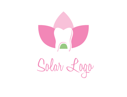 tooth in lotus flower dental logo