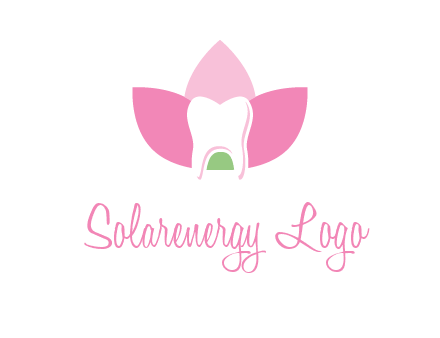 tooth in lotus flower dental logo