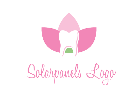 tooth in lotus flower dental logo