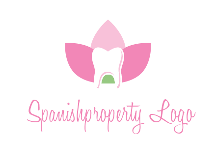 tooth in lotus flower dental logo