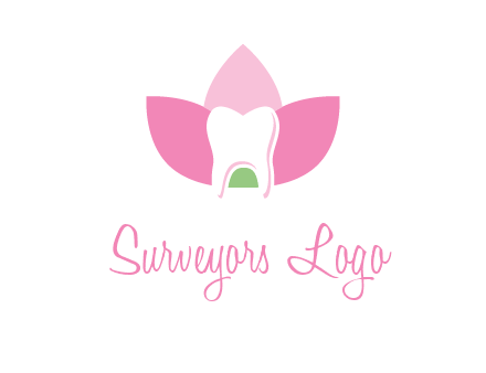 tooth in lotus flower dental logo