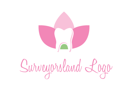 tooth in lotus flower dental logo
