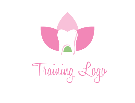 tooth in lotus flower dental logo