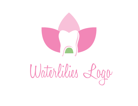 tooth in lotus flower dental logo