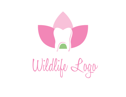 tooth in lotus flower dental logo