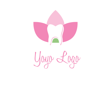 tooth in lotus flower dental logo