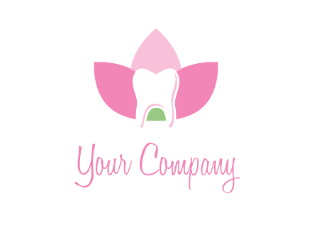tooth in lotus flower dental logo