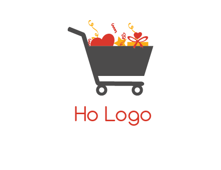 presents on shopping cart logo