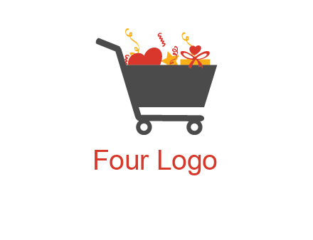 presents on shopping cart logo