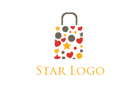 heart and circle shopping bag logo