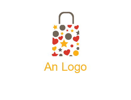 heart and circle shopping bag logo