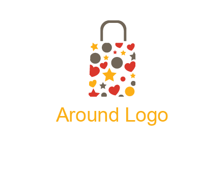 heart and circle shopping bag logo