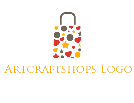 heart and circle shopping bag logo