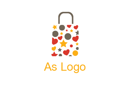 heart and circle shopping bag logo