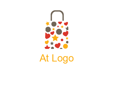 heart and circle shopping bag logo