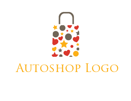 heart and circle shopping bag logo