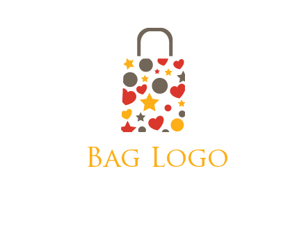 heart and circle shopping bag logo