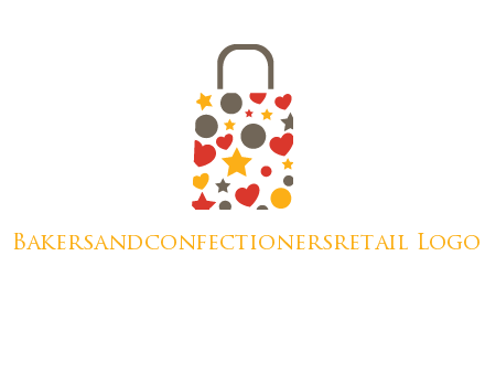 heart and circle shopping bag logo