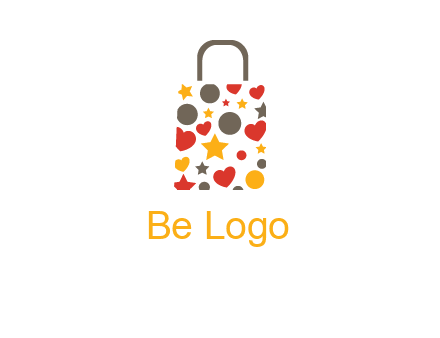 heart and circle shopping bag logo
