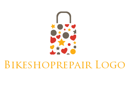 heart and circle shopping bag logo