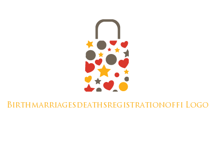 heart and circle shopping bag logo