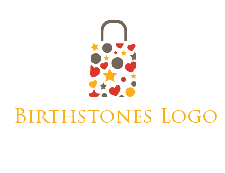 heart and circle shopping bag logo