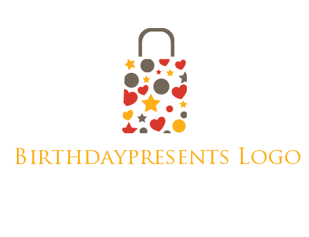 heart and circle shopping bag logo