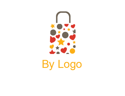 heart and circle shopping bag logo
