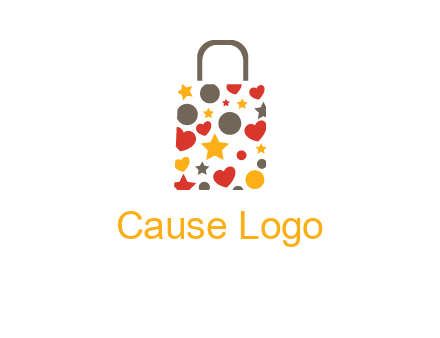 heart and circle shopping bag logo