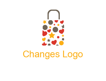 heart and circle shopping bag logo