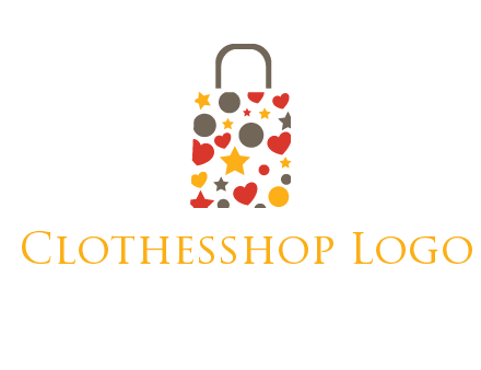 heart and circle shopping bag logo