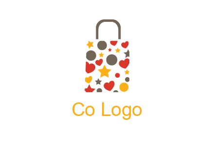 heart and circle shopping bag logo
