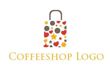 heart and circle shopping bag logo