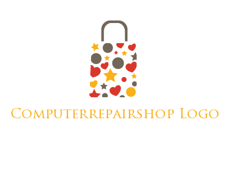 heart and circle shopping bag logo