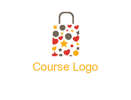 heart and circle shopping bag logo