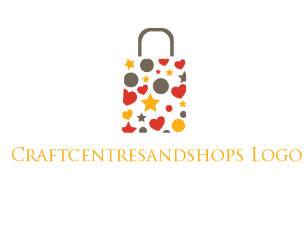 heart and circle shopping bag logo