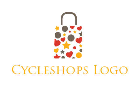heart and circle shopping bag logo