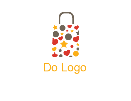 heart and circle shopping bag logo