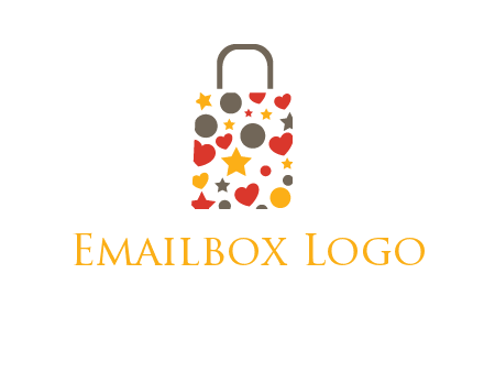 heart and circle shopping bag logo