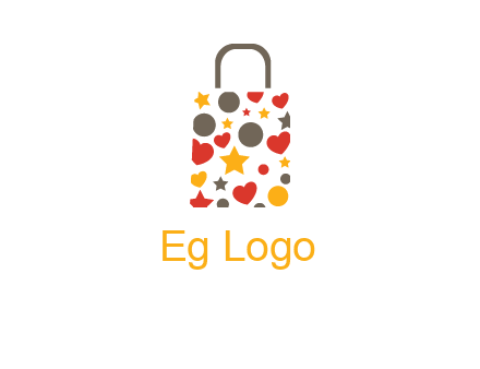 heart and circle shopping bag logo
