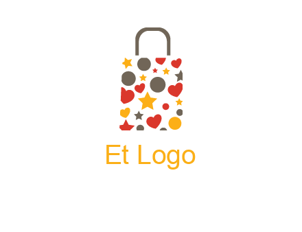 heart and circle shopping bag logo