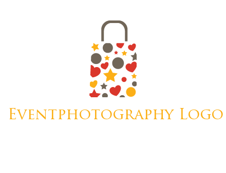 heart and circle shopping bag logo
