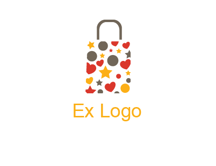 heart and circle shopping bag logo