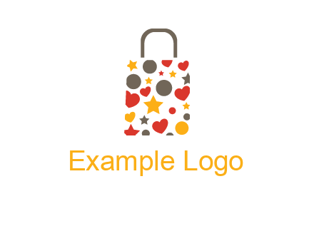 heart and circle shopping bag logo