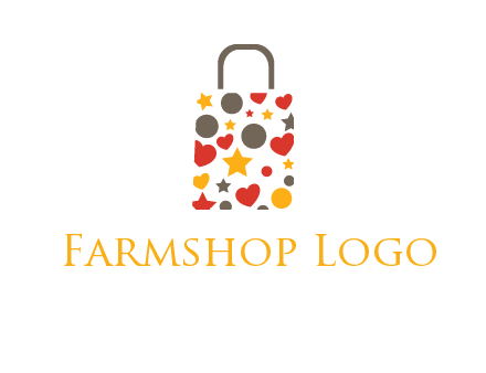 heart and circle shopping bag logo